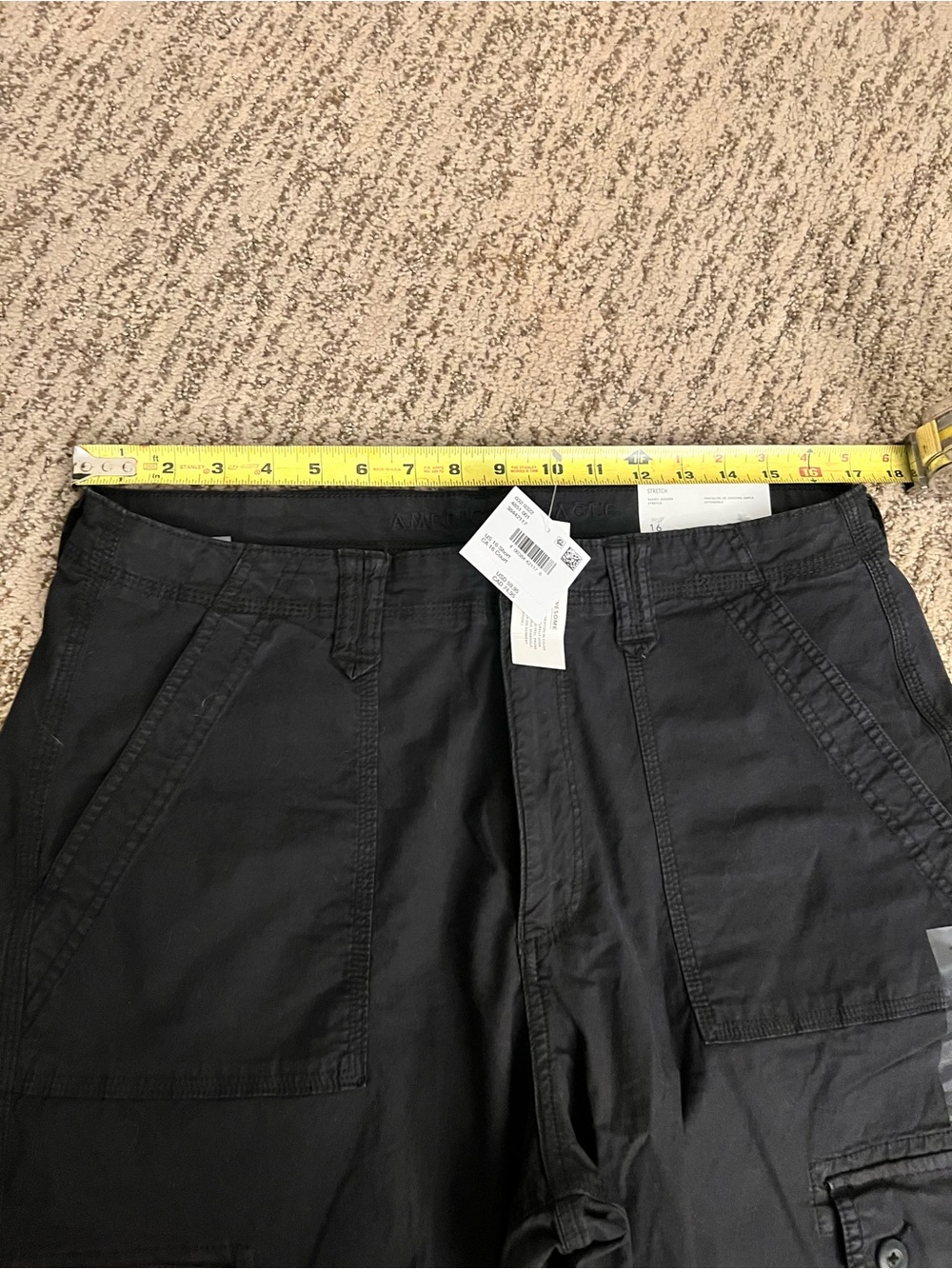 NWT American Eagle Baggy Jogger Stretch Black Cargo Pants - Picture 3 of 7
